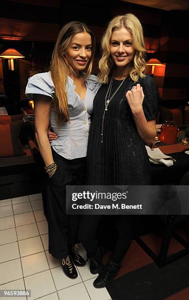 Elen Rives and Donna Air attend the Tach lunch party hosted by Donna Air, at Blakes Hotel on February 11, 2010 in London, England.