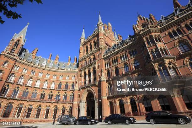 United Kingdom, Great Britain, England, London, St Pancras railway station and St Pancras Renaissance hotel.