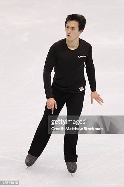 Patrick Chan of Canada practices ahead of the Vancouver 2010 Winter Olympics on February 11, 2010 in Vancouver, Canada.