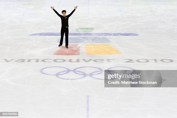 Patrick Chan of Canada practices ahead of the Vancouver 2010 Winter Olympics on February 11, 2010 in Vancouver, Canada.