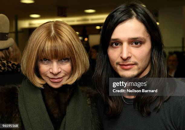 Vogue editor-in-chief Anna Wintour and designer Olivier Theyskens attend Barneys New York Hosts Olivier Theyskens Book Launch during Mercedes-Benz...