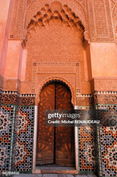 Medersa Ben Youssef, école coranique du XVIème qui connut un rayonnement dans tout le Maghreb.Plusieurs de ses éléments de décor sont...