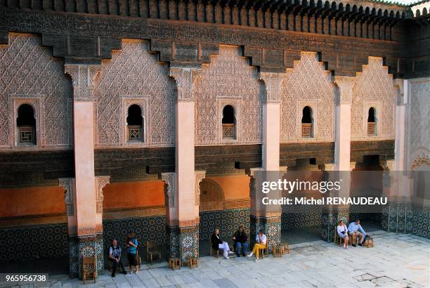 Medersa Ben Youssef, école coranique du XVIème qui connut un rayonnement dans tout le Maghreb.Plusieurs de ses éléments de décor sont...