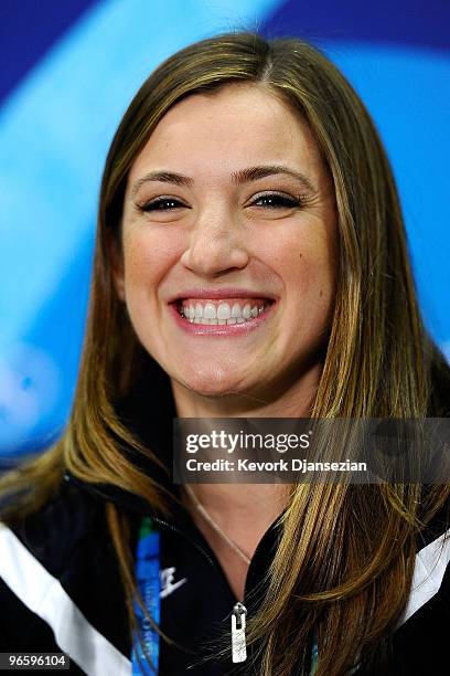 Bree Schaaf of United States attends the United States Olympic Committee Bobsleigh Women Press Conference at the Main Press Centre ahead of the...