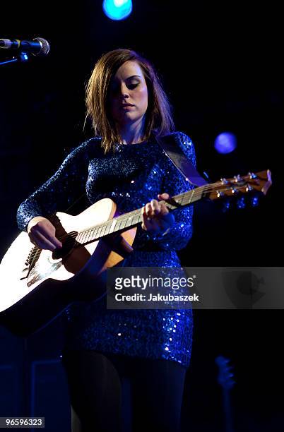 Scottish singer and songwriter Amy MacDonald performs live during a concert at the Astra Club on February 11, 2010 in Berlin, Germany. The concert is...