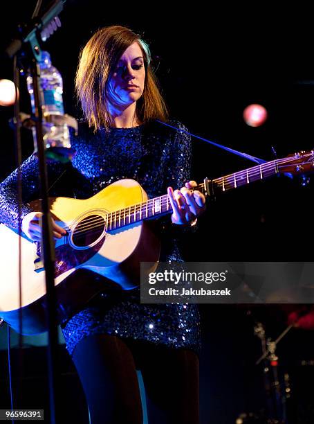 Scottish singer and songwriter Amy MacDonald performs live during a concert at the Astra Club on February 11, 2010 in Berlin, Germany. The concert is...