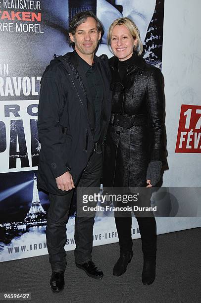 Paul Belmondo and wife Luana Belmondo attend "From Paris With Love" - Paris Premiere at Cinema UGC Normandie on February 11, 2010 in Paris, France.