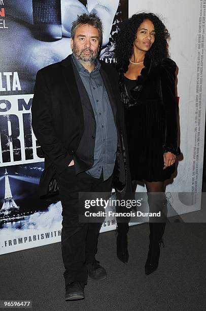 Luc Besson and wife Virginie Silla attend "From Paris With Love" - Paris Premiere at Cinema UGC Normandie on February 11, 2010 in Paris, France.