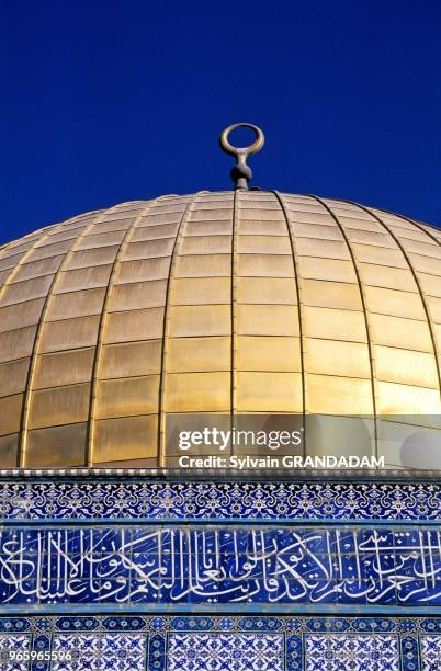 The Dome of the Rock, on the Esplanade of the Mount Moriah, is gilded with fine gold. It houses the rock supposed to bear the footprint of the Jewish...