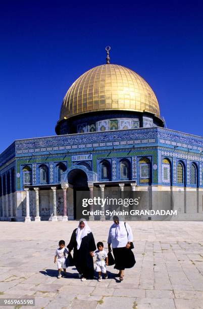 The Dome of the Rock, on the Esplanade of the Mount Moriah, is gilded with fine gold. It houses the rock supposed to bear the footprint of the Jewish...