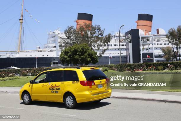 Long Beach, the cruise ship Queen Mary now a museum and hotel // Etats-Unis, Californie, Ville de Los Angeles, Long Beach, le bateau de croisiere...