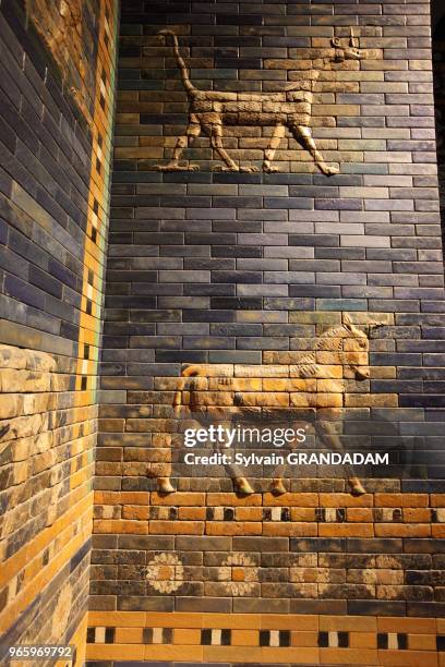 Germany, Berlin, Pergamon museum in Museums island, the Ishtar gate collected in fragments in 1898 from Babylone ruins // Allemagne, Berlin, le musee...