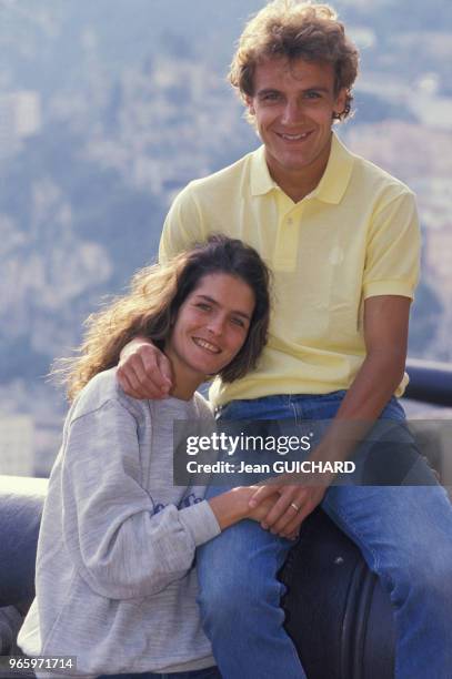 Le champion de tennis Mats Wilander et sa femme Sonya à Monaco le 29 avril 1987.