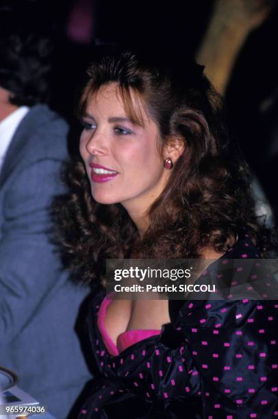 La princesse Caroline de Monaco au dîner du Grand Prix de formule 1 de Monte-Carlo le 31 mai 1987 à Monaco.