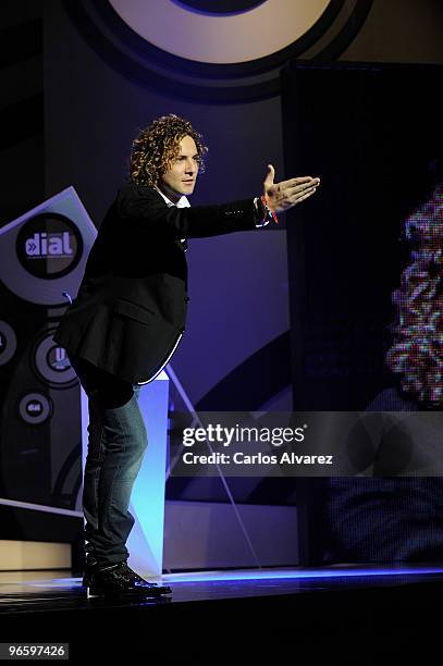 Spanish singer David Bisbal performs on stage during "Cadena Dial" 2010 awards at the Tenerife Auditorium on February 11, 2010 in Tenerife, Spain.