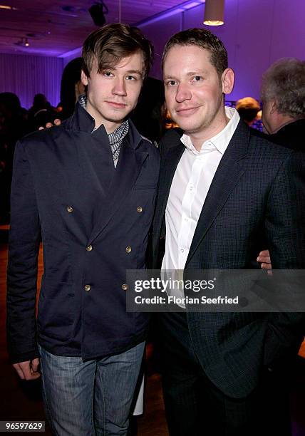 Actor David Kross and director Marco Kreuzpaintner attend the opening party of the 60th Berlin Film Festival at Cafe Moskau on February 11, 2010 in...