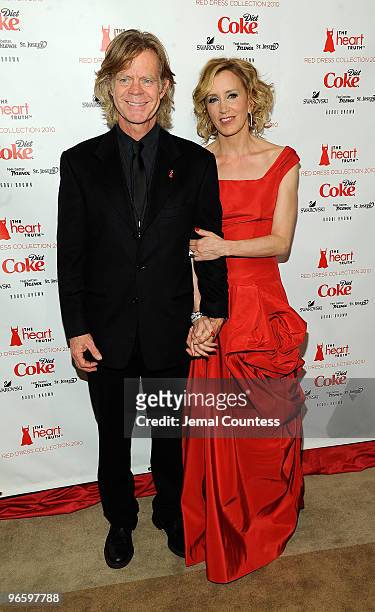 Actors William Macy and Felicity Huffman backstage at the Heart Truth Fall 2010 Fashion Show during Mercedes-Benz Fashion Week at The Tent at Bryant...