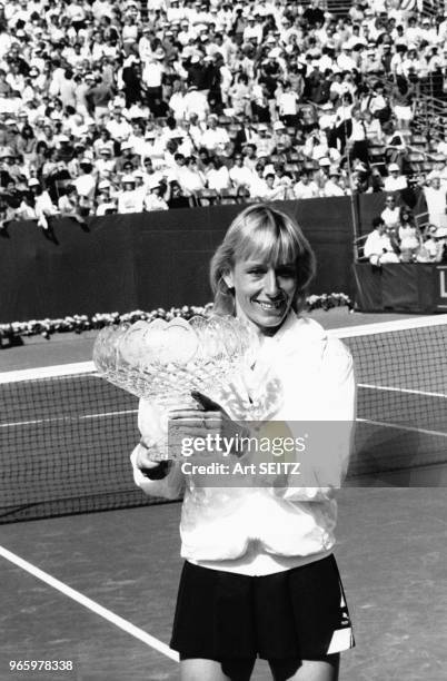 Victoire de Martina Navratilova au tournoi Lipton, le 17 février 1985, Delray Beach, Etats-Unis.