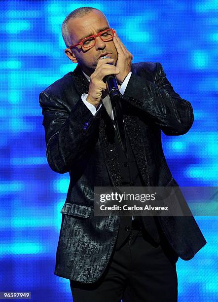 Singer Eros Ramazzoti performs on stage during the ''Cadena Dial'' 2010 awards at the Tenerife Auditorium on February 11, 2010 in Tenerife, Spain.