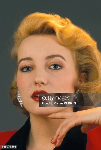 Close up Pauline Lafont, actrice, le l6 février 1985 en France.