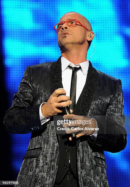 Singer Eros Ramazzoti performs on stage during the ''Cadena Dial'' 2010 awards at the Tenerife Auditorium on February 11, 2010 in Tenerife, Spain.