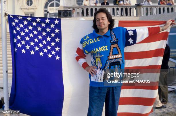 écrivain et journaliste Gonzague Saint Bris au Festival du film romantique le 19 juin 1986 à Cabourg, France.