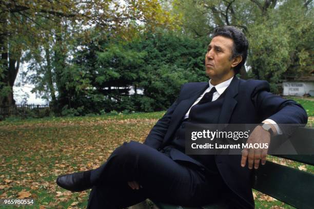 Close up Ahmed Ben Bella, premier président de l'Algérie indépendante, le 30 octobre 1986 à Genève, Suisse.