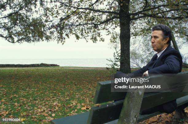 Close up Ahmed Ben Bella, premier président de l'Algérie indépendante, le 30 octobre 1986 à Genève, Suisse.