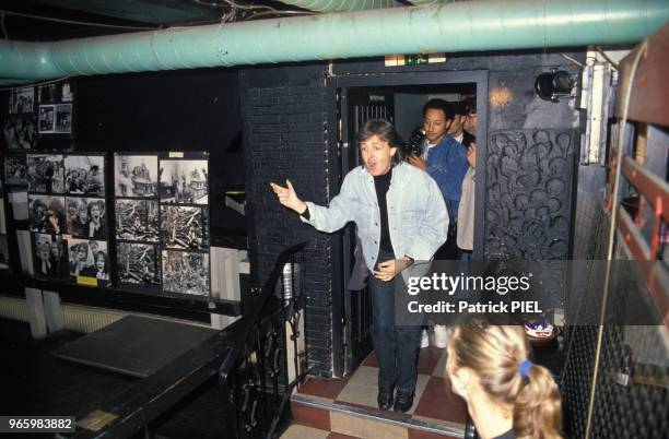 Paul McCartney au 'Star Club', lieu de concert légendaire, le 15 octobre 1989 à Hambourg, Allemagne.