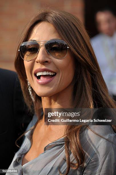 Colombian actress and model Amparo Grisales attends the launching of ?City Theater? as part of the Ibero-American XII Festival of Theater on February...