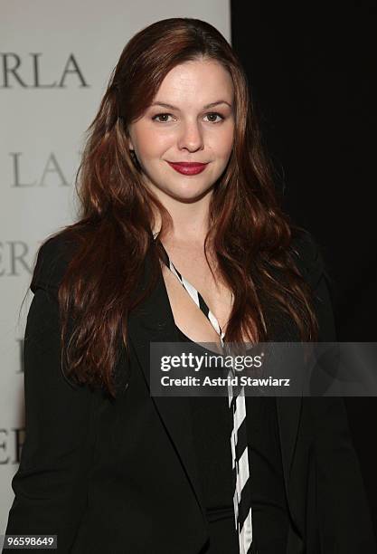 Actress Amber Tamblyn at the La Perla Fall 2010 Fashion Show during Mercedes-Benz Fashion Week at Lehmann Maupin Gallery on February 11, 2010 in New...