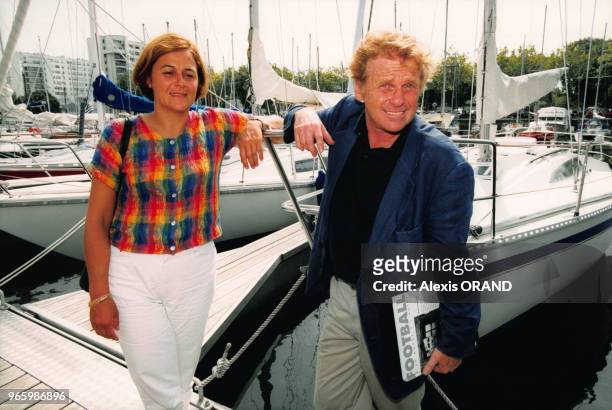 Dominique Voynet et Daniel Cohn-Bendit lors de l'Université d'été des Verts le 25 août 1999 à Lorient, France.