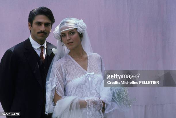 Vincent Spano et Greta Scacchi lors du tournage du film 'Good Morning Babilonia' réalisé par les frères Taviani le 22 juin 1986 en Italie.