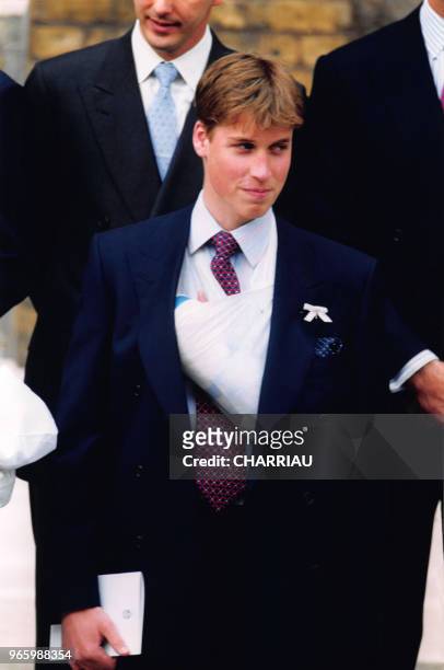 Le Prince William de Cambridge au baptême d'Alexis-Constantin de Grèce, à Londres;au Royaume-Uni, le 15 avril 1999.