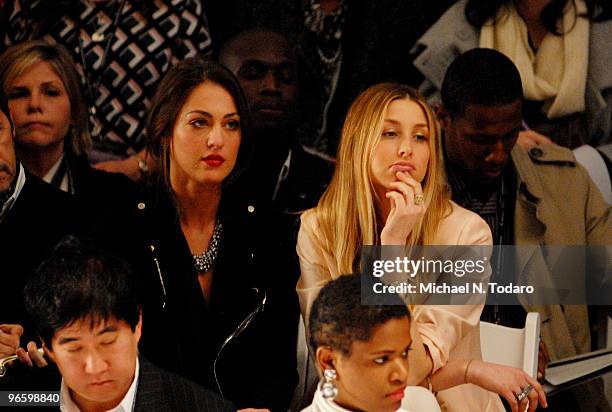 Roxy Olin and Whitney Port attend the Ports 1961 Fall 2010 fashion show during Mercedes-Benz Fashion Week at Bryant Park on February 11, 2010 in New...