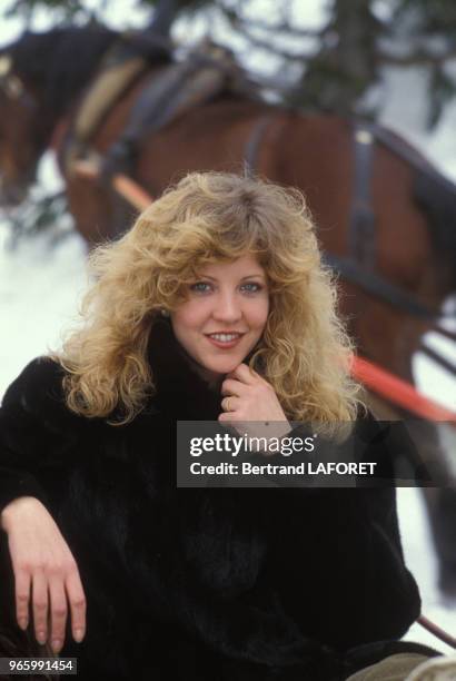 Portrait de Nancy Allen, actrice, le 23 janvier 1982 à Avoriaz, France.