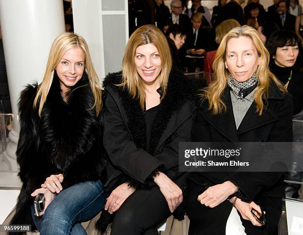 Vogue editors Meredith Melling Burke, Virginia Smith and Tonne Goodman attend Chado Ralph Rucci Fall 2010 during Mercedes-Benz Fashion Week at on...