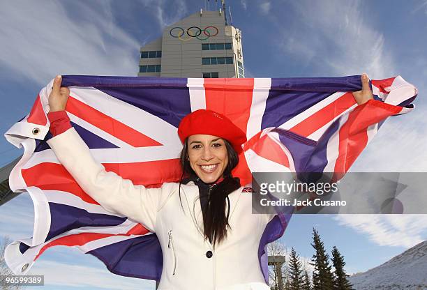 Skeleton athlete Shelley Rudman, who was selected to be the Team GB Flag Bearer at the Opening Ceremony of the Vancouver 2010 Olympic Winter Games on...
