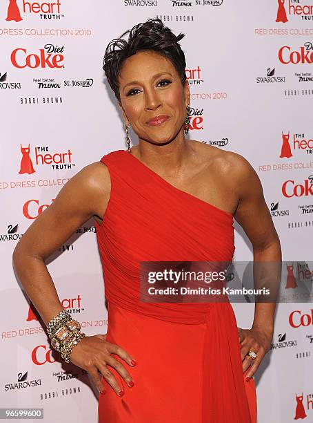 Robin Roberts attends backstage during The Heart Truth Red Dress Collection Fall 2010 during Mercedes-Benz Fashion Week at Bryant Park on February...