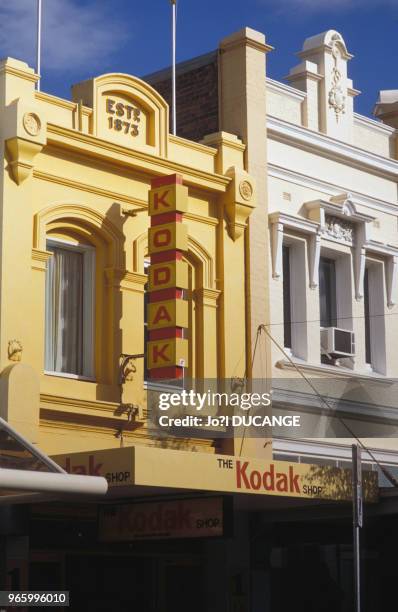 Façade d'une boutique ?Kodak? à Launceston, en Tasmanie, le 22 mars 1994, Australie.