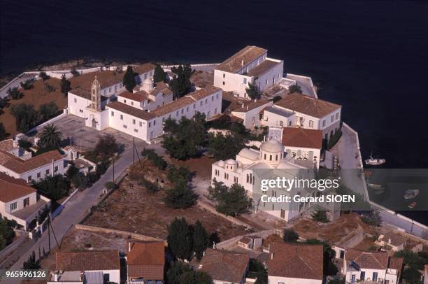 Vue de la ville de Spetses, en Grèce, le 21 septembre 1989.