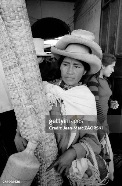 People in the central market in Cajamarca in Peru, on June 25, 1983.