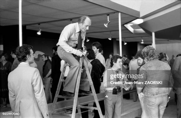 Photographes devant le stand Kodak lors de la Photokina 1978 le 16 septembre 1978, Cologne, Allemagne.