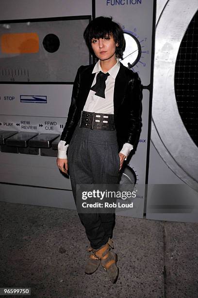 Irina Lazareanu attends the Mr. Brainwash solo exhibition opening on February 11, 2010 in New York City.