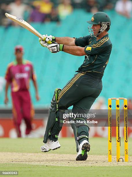 Ricky Ponting of Australia pulls behind square during the Third One Day International match between Australia and the West Indies at Sydney Cricket...