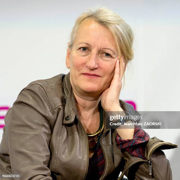 Anne Brécart, écrivain et traductrice littéraire suisse, lauréate du Prix Schiller Découverte lors du 31e salon du livre et de la presse le 27 avril...