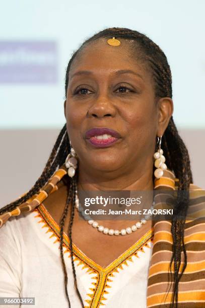 Antoinette Tidjani Alou, professeur jamaïcaine de littérature française et comparée lors du 31e salon du livre et de la presse le 30 avril 2017 à...