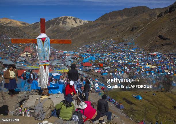 Quyllur Rit'i festival on May 27, 2013 in Sinaka Valley, Peru. Quyllur Rit'i or Star Snow Festival is a spiritual and religious festival held...