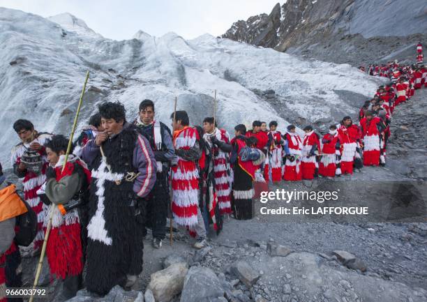 Quyllur Rit'i festival on May 27, 2013 in Sinaka Valley, Peru. Quyllur Rit'i or Star Snow Festival is a spiritual and religious festival held...