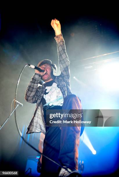 Roughton "Rou" Reynolds of Enter Shikari performs on stage at O2 Academy on February 11, 2010 in Bournemouth, England.